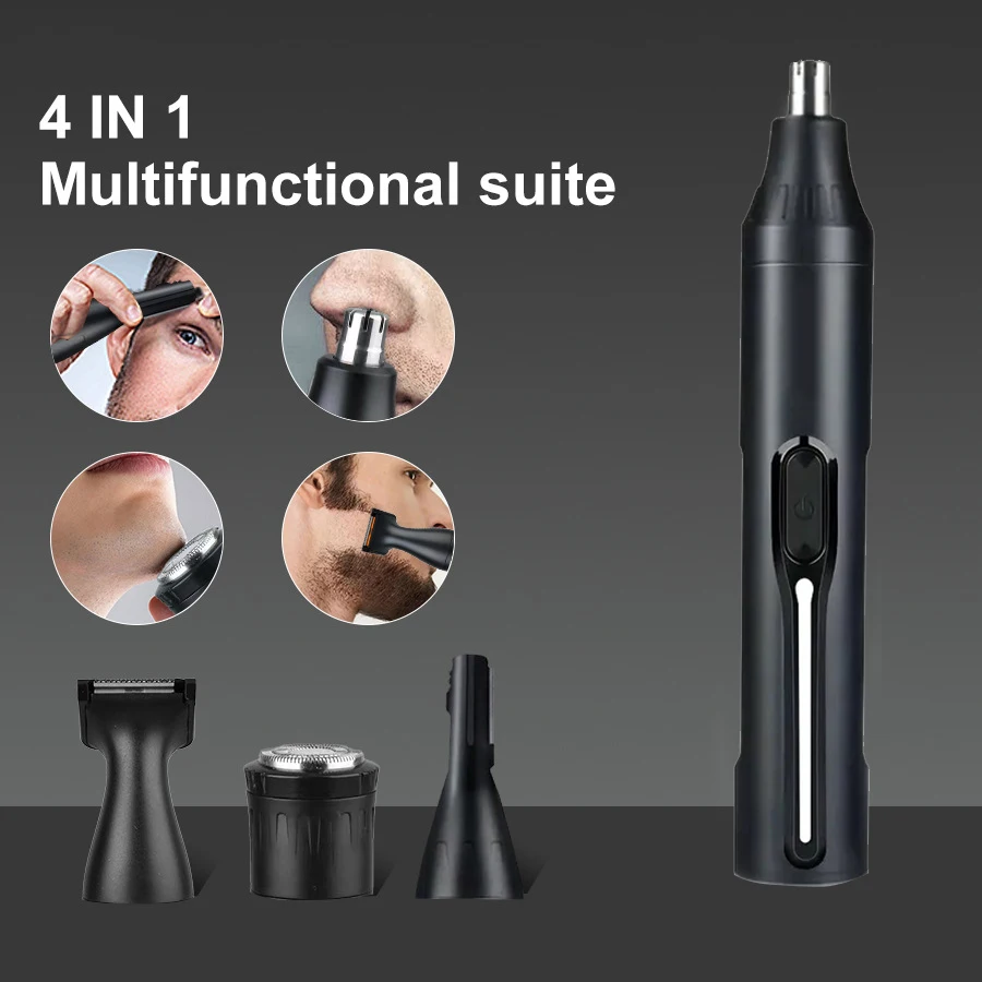 Man Body Trimmer Grooming Kit 4IN1 Multi-Functional Trimmer for Nose,Beard,Eyebrow,Private Area Hair Trimmer Personal Care Tool - Image 2
