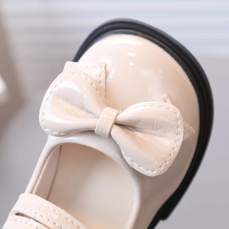 Retro British Style Butterfly Leather Shoes for Kids Girls Party School Casual Soft Soled Leather Shoes for Children Princess 3