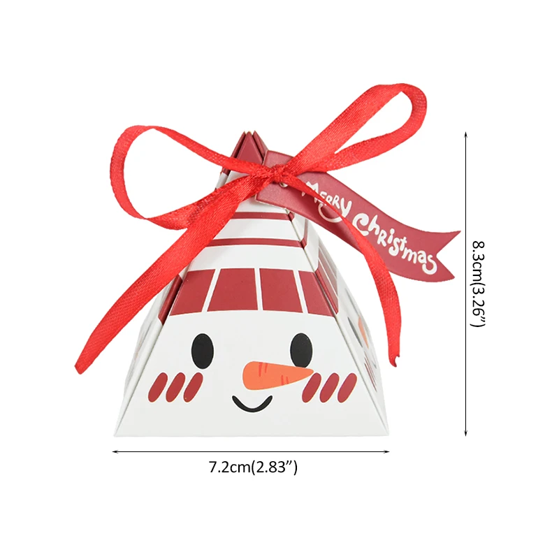 12/24pcs Weihnachten Süßigkeiten Geschenk box Cartoon Keks Schokolade Verpackungs boxen mit Tag Bänder Navidad Noel Party Dekor liefert – Detail 6