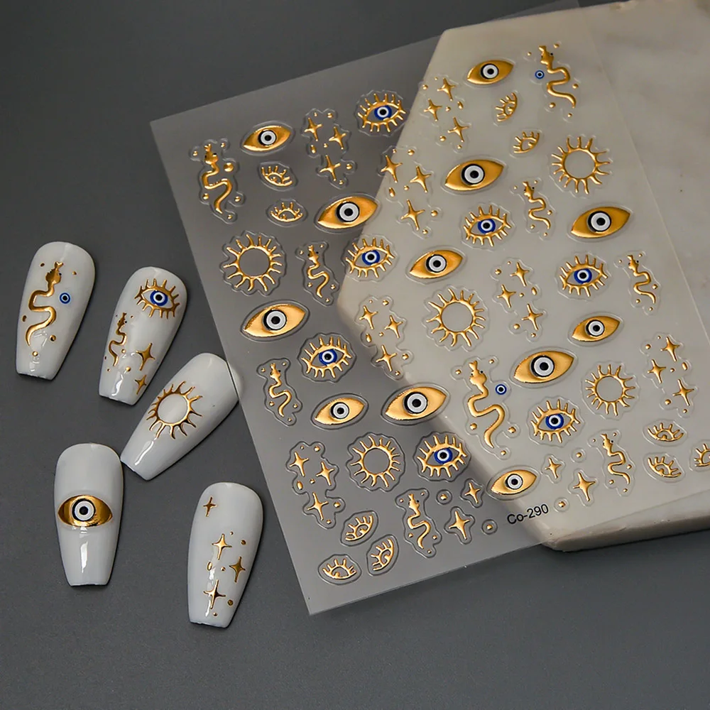 5D Evil Eyes Nail Art Sticker Self Adhesive Manicure Slider DIY Nail Art Decoration 1PC nail stickers nail art decoration nail decals