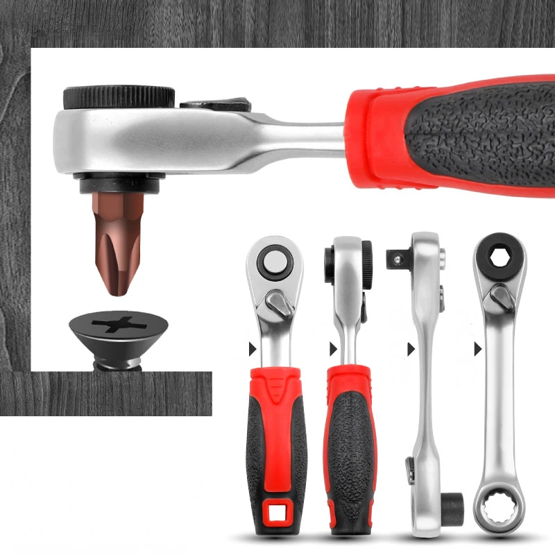 Description Picture 3 of item72-tooth 60-tooth Ratchet Socket Wrench Screwdriver Small Mini Xiaofei Quick Wrench 1/4-6.35mm Batch Head Socket Handle