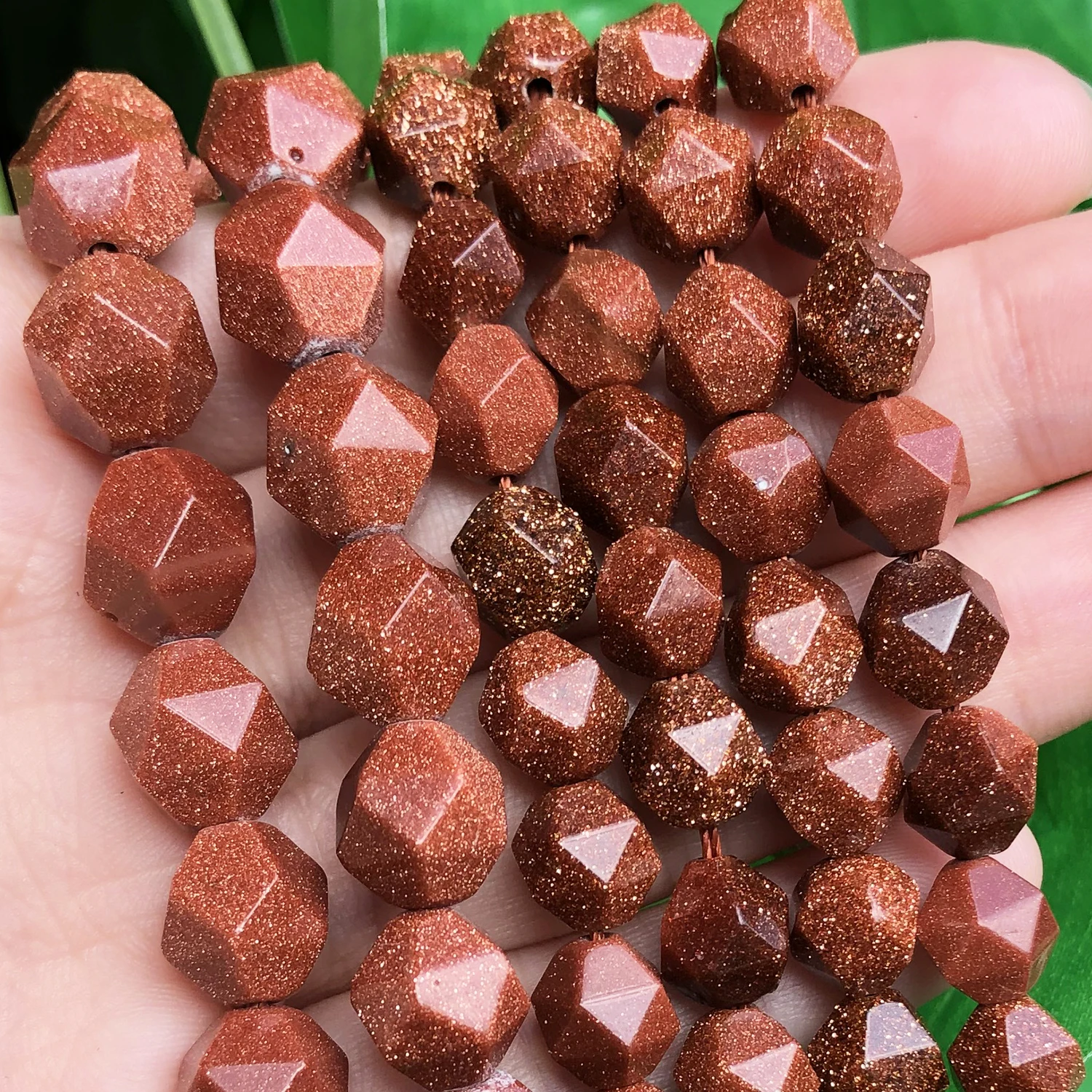 

Natural Gold Color Sand Stone Faceted Loose Beads Diy Handmade Bracelet for Jewelry Making Accessories 15'' Pick Size 6 8 10mm