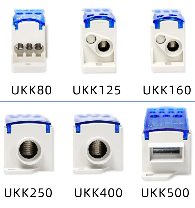 Din Rail Distribution Box Distribution Box One In Several Out Power Wire Universal Electric Connector Junction Din Rail Terminal Block UKK 80A-400A