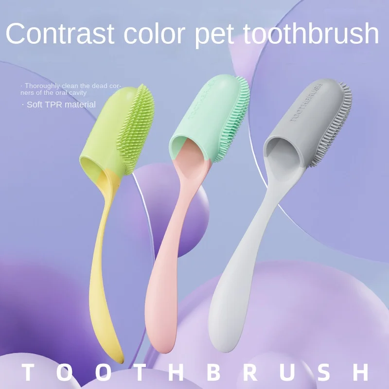 

3 Colors Dog Finger Toothbrush Teeth Cleaning Bad Breath Care Nontoxic Toothbrush Tool Dog Cat Cleaning Supplies Pet Accessories