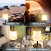 Solar Table Lamp for Camping Garden 2-in-1 Solar & USB Charging Dimmable RGB Colors Wireless IP44 Waterproof Outdoor Lightings 3