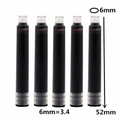 Luxury Quality Fashion Fountain Pen in Various Colors - Student and Office Stationery Supplies - F (5pcs ink Black)