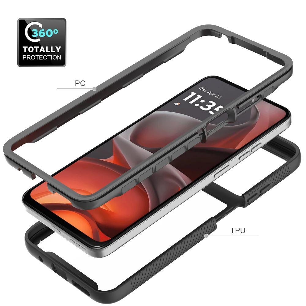 Luxury Dual-Function Armor Shockproof Case with Matte Transparent Finish