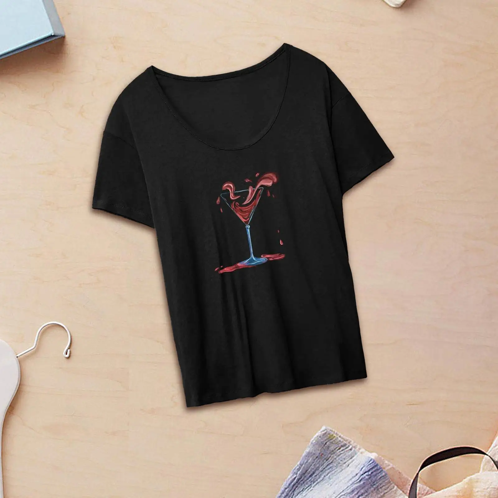 

Women's Summer T Shirt Graphic Print Clothing Round Neck Chic Short Sleeve Tops Basic Tee for Work Sports Shopping Walking Black