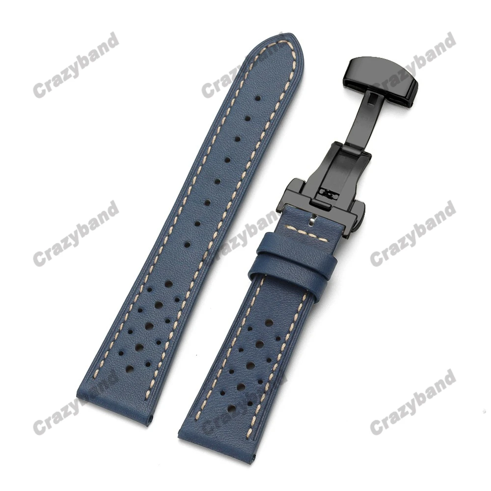 Cowhide Leather Watch Band with Oil Wax Finish and Breathable Design