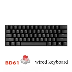 60% Compact White Mechanical Gaming Keyboard (Black - Red Axis)