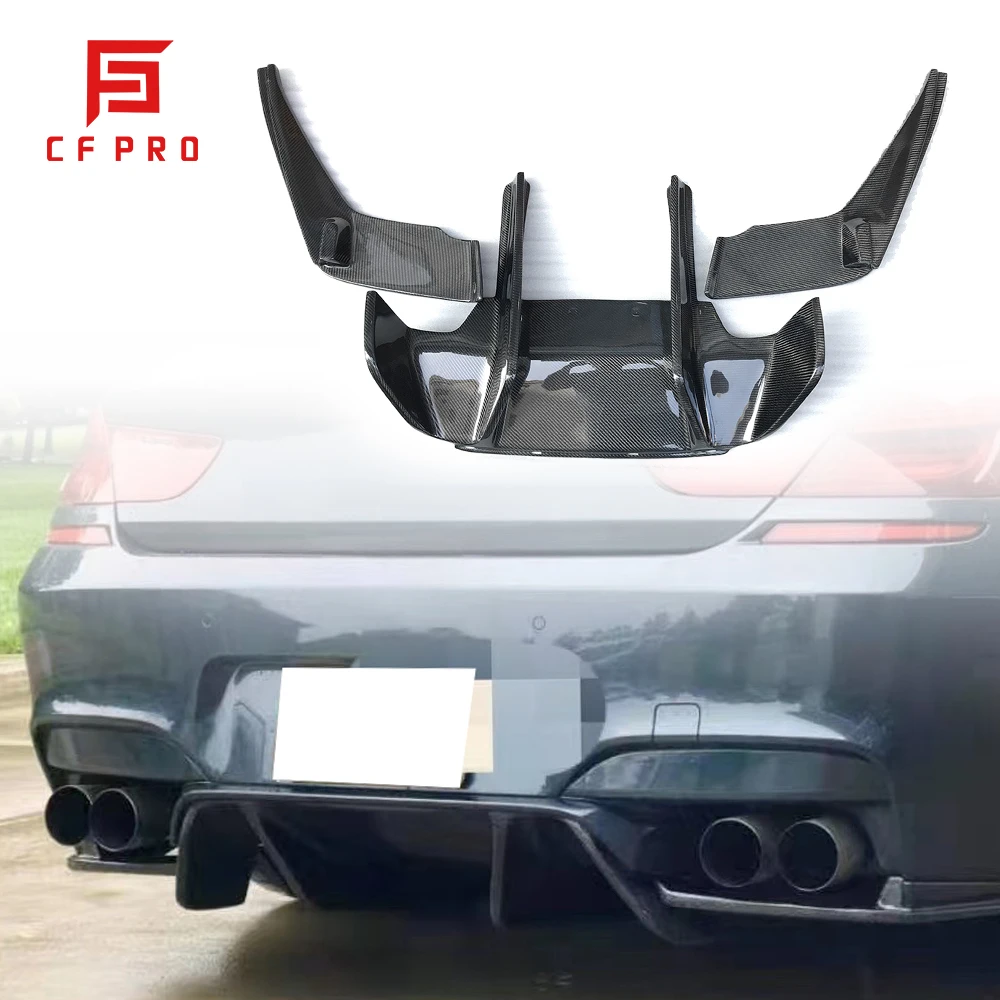 

New 3PCS Carbon Fiber Rear Bumper Diffuser Lip Protector Cover For BMW M6 F12 FD Rear Diffuser Lip Accessories