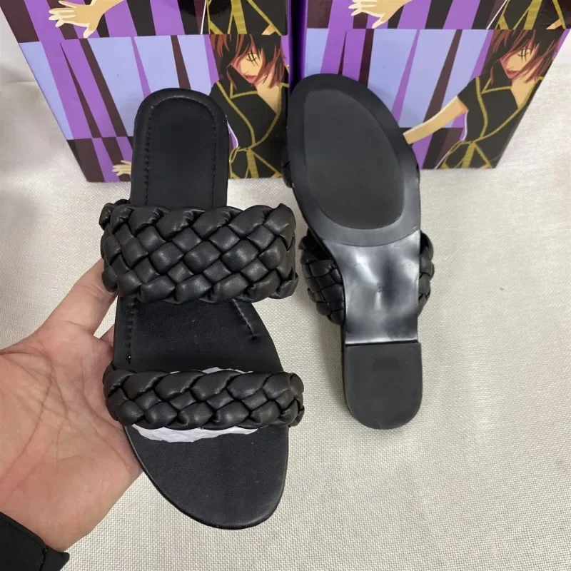 Summer Double Braid Modern Sandals Women 2025 New Flat Slides