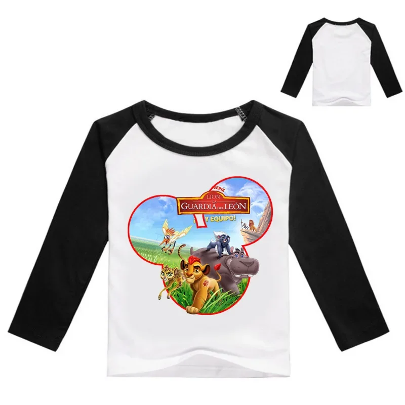 Children Tshirts Children Tops Spring Kids Baby Boys Long Sleeve T Shirts Cartoon The King of Lion Guard Simba Print O-Neck