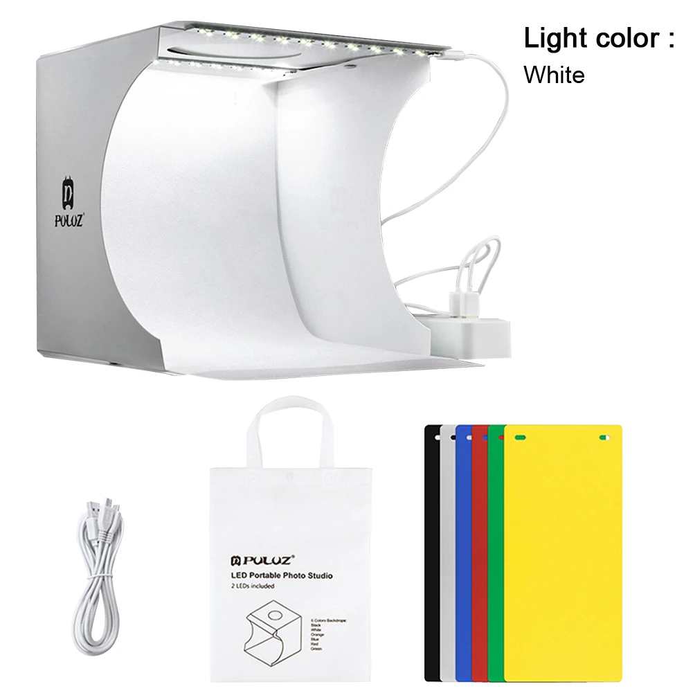 Mini Portable Practical Photo Studio Led Tabletop Shooting Light Box Professional Jewelry Watch With Backdrops For Small Items