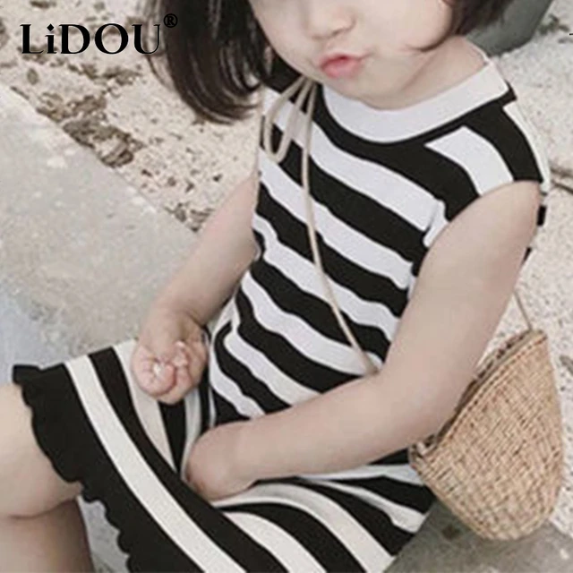 2023 Summer Korean Fashion Cute Kawaii Children Girls Dress Chic