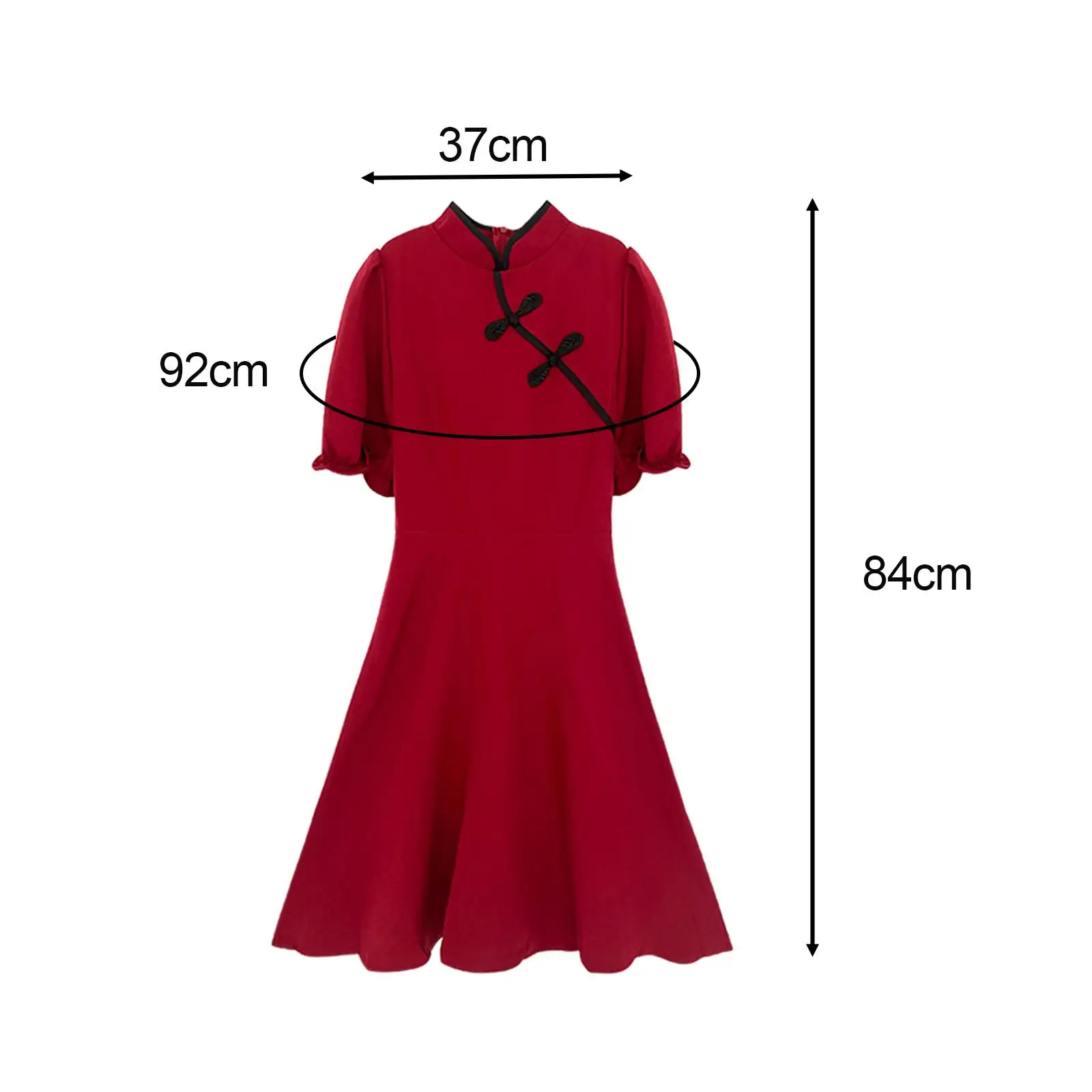 Womens Smock Dress Qipao Comfortable Elegant Breathable Knee Length Dress for Wedding Daily Wear Dating Vacation Anniversary