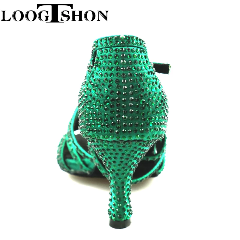 Loogtshon latin dance shoes woman  Dance Shoes For Girls Ballroom Latin Dance Shoes Woman With Rhinestones Salsa Tango Shoes