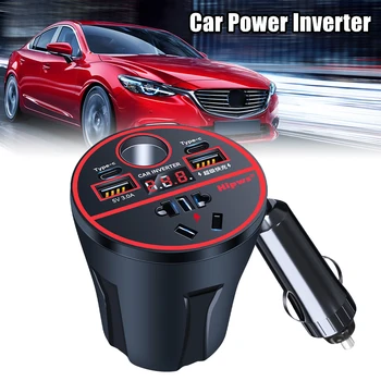 Car USB a ricarica rapida inverter di potenza caricatore per veicolo digitale adattatore per caricabatterie USB 200W QC3.0 inverter universale per accendisigari