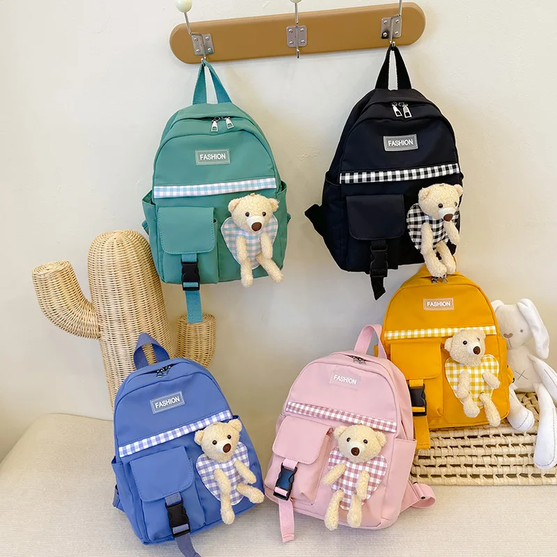 New Children's Backpack Cute Fashion Bear Lightweight Backpack for Kindergarten Boys and Girls Cartoon Leisure School Bags