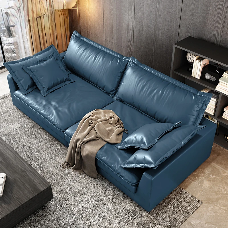 

Technology sofa small apartment sofa Nordic modern simple luxury living room straight row Italian disposable fabric sofa