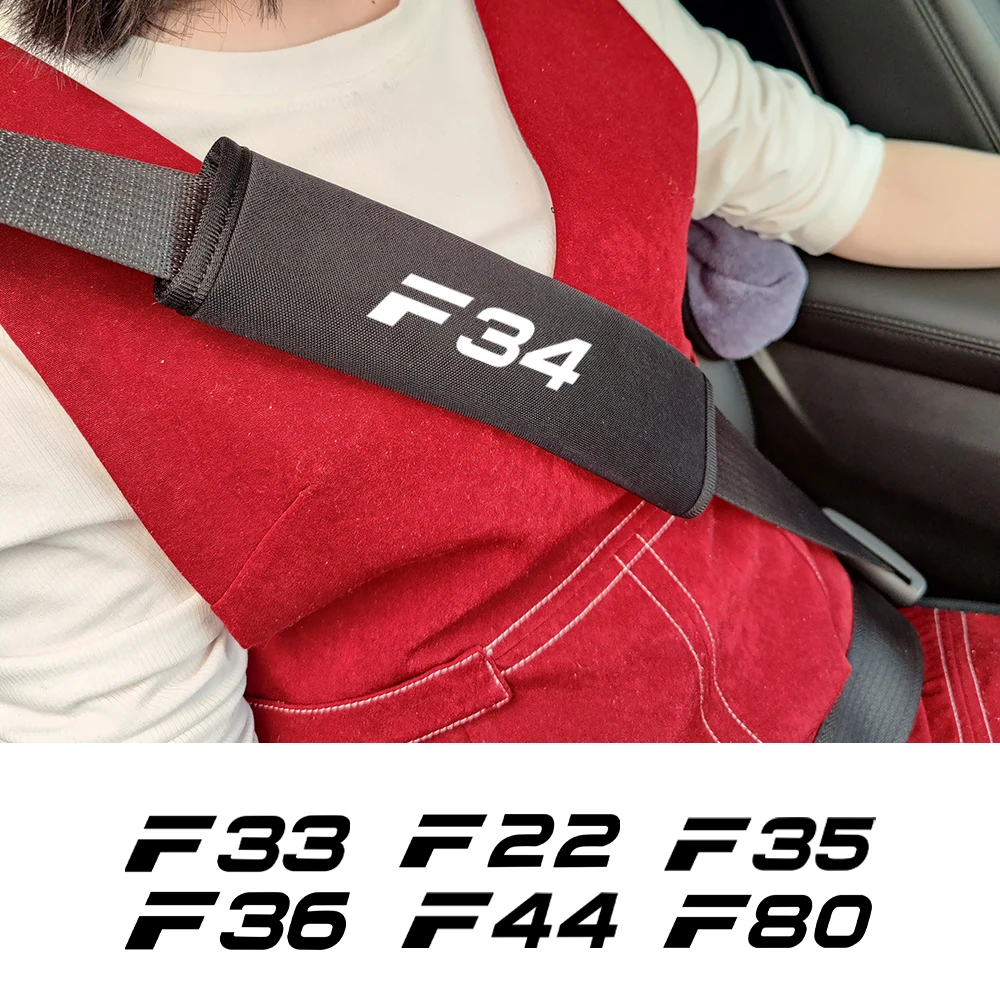 2pc Car Seat Belt Pads Cover For Bmw Motor Sport M Performance F22 F23