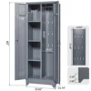 Metal Cleaning Tool Cabinet with Locking Door Tall Broom Tool Organizer and Storage Cabinets for Kitchen Pantry Office Shop 3