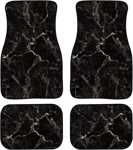 Alfombrillas con estampado de mármol negro para coche, juego completo de  alfombras universales para protección de SUV, 4 piezas - AliExpress