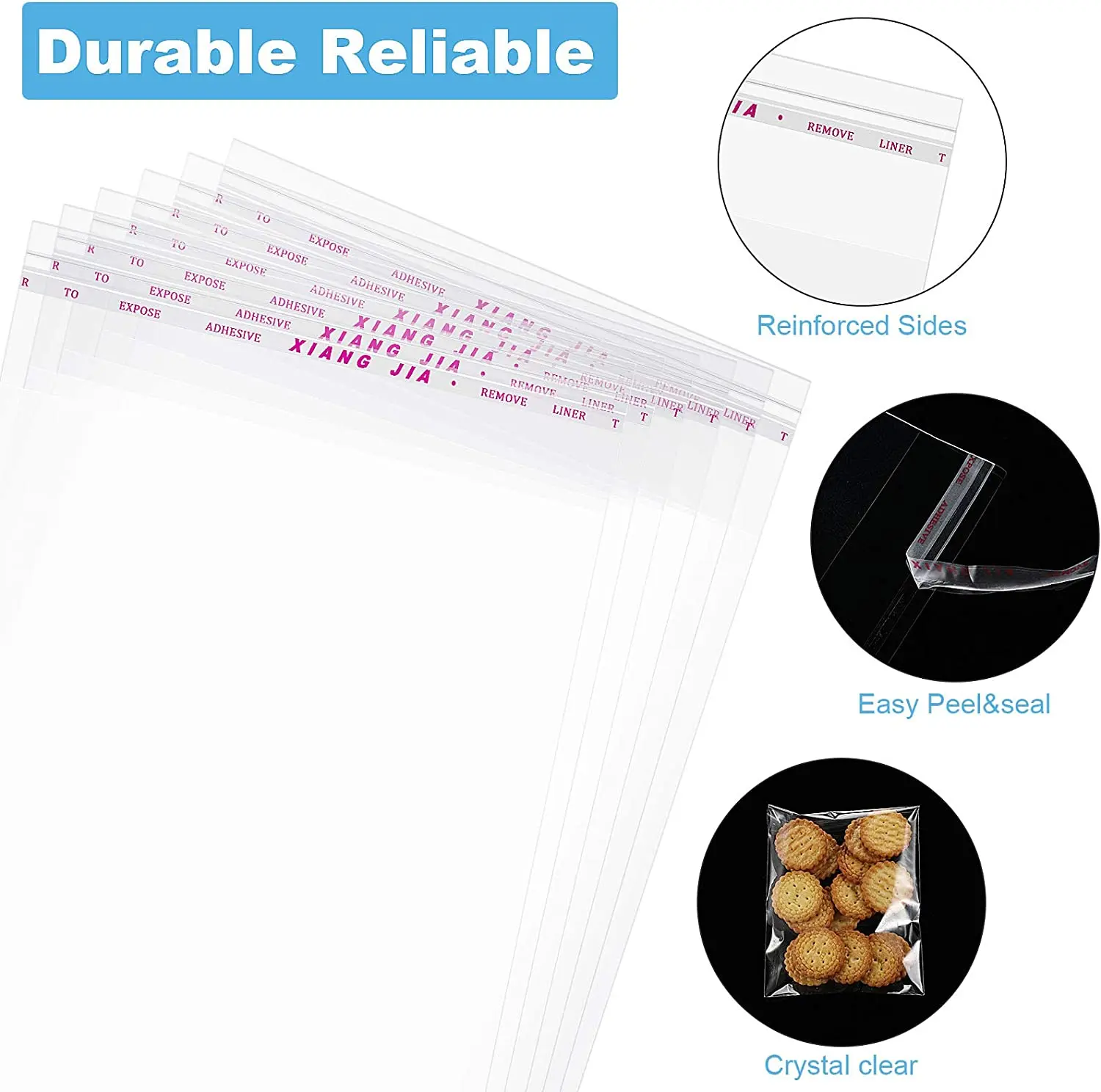 Transparent Opp Bags Self Sealing Poly Plastic Bags For Candy Lollipop Cookie Packaging Wedding Party Gift Supplies plastic packaging bags 100Pcs