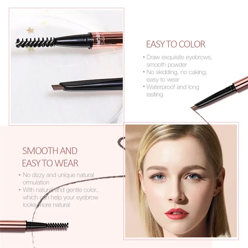 O.TWO.O 6 Colors Ultra Fine Triangle Eyebrow Pencil Precise Brow Definer Long Lasting Waterproof Blonde Brown Eye Brow Makeup 5