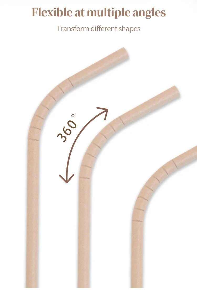 10/25/50pcs Degradable Disposable Paper Straw Flexible Elbow Pipe Straws For Kids Pregnant Women Old People Better than Plastics