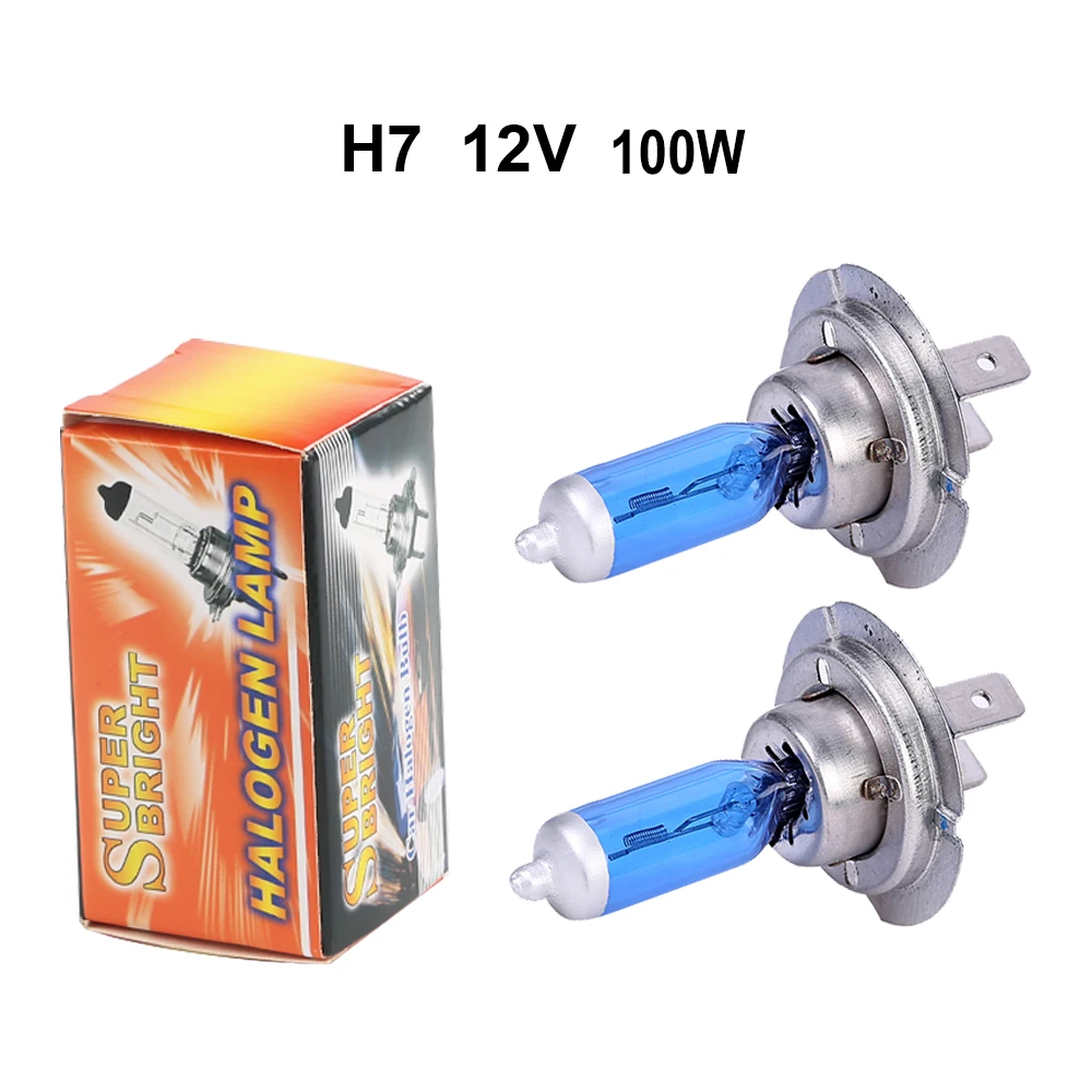 High-Performance Waterproof Halogen Fog Light Bulbs - 12V 55W/100W Car Headlight Accessory, Pack of 2