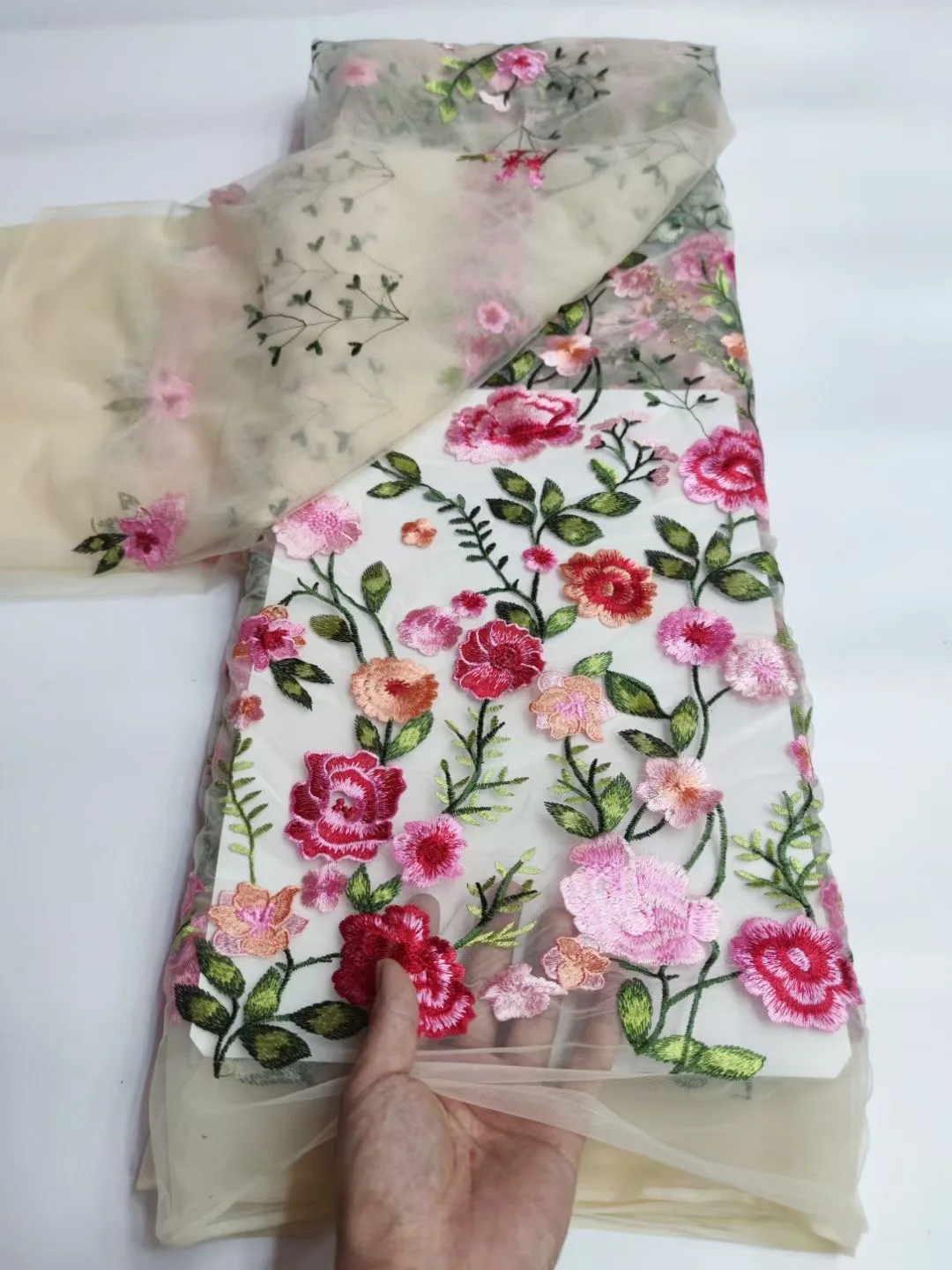 

(5 ярдов/шт.) высококачественное Африканское Тюлевое кружево с красивыми цветочными вышивками фотоэлементов для вечернего платья FYY134