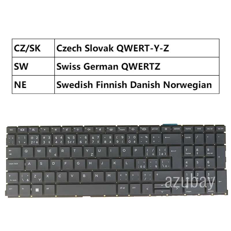 

Czech Slovak Swiss Swedish Finnish Danish Norwegian Keyboard for HP Probook 450 G9 455 G9 450 G8 455 G8 450 G10 455 G10 650 G8