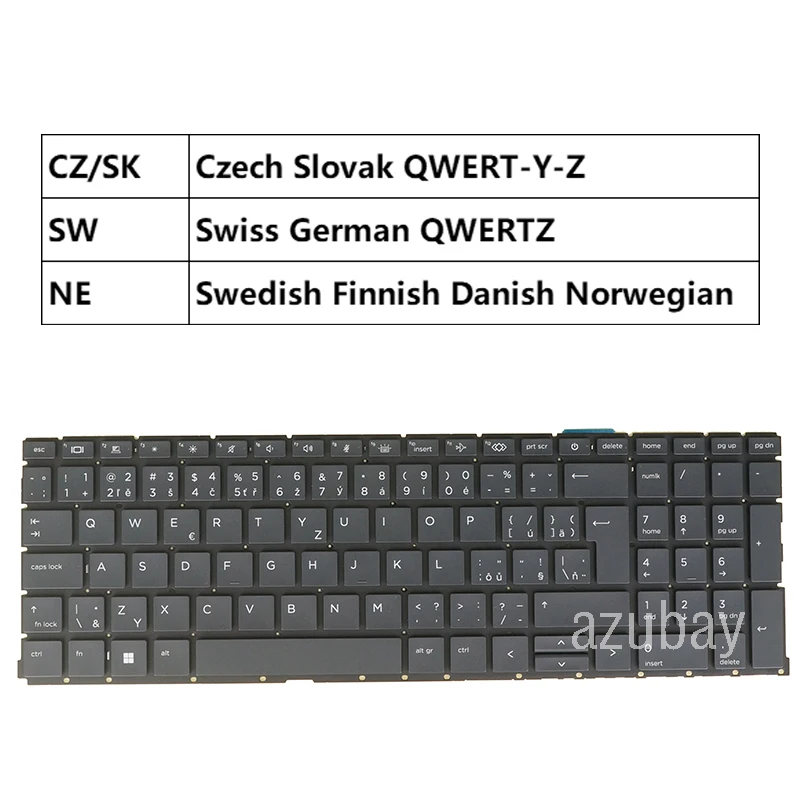 Teclado para hp Probook 450 g9 455 g9 450 g8 455 g8 450 G10 455 g8 455 g8 450 G10 455 G10 650 g8 Checo Checo Suíço Sueco Sueco Dinamarquês