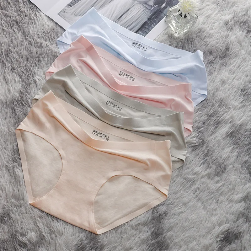 

New Modal Seamless One-Piece Women's Underwear Waist Comfortable Briefs 4-Piece Combination Color