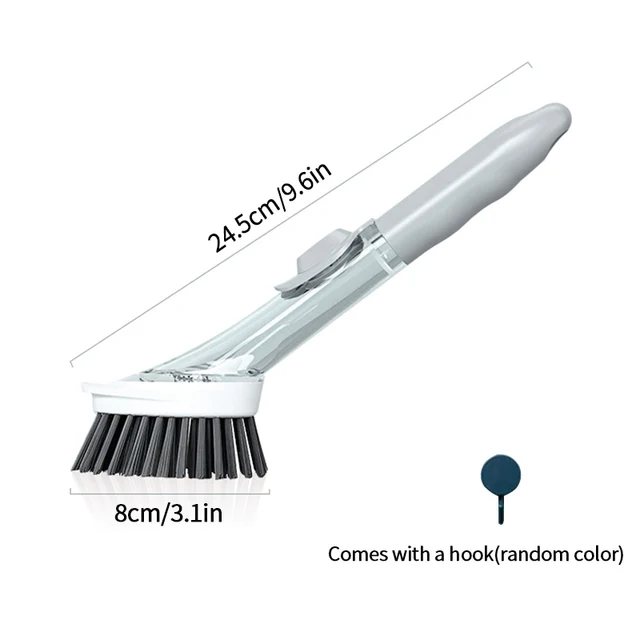Četka za kuhinjsko posuđe s dugom ručkom, četka za pranje posuđa, višenamjenska četka za ribanje posuđa s dozatorom tekućine za pranje lonca_voghion.com