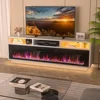58 "fireplace TV Cabinet, Suitable for TVs Up To 65", Living Room TV Console, LED Lights Entertainment Center 1