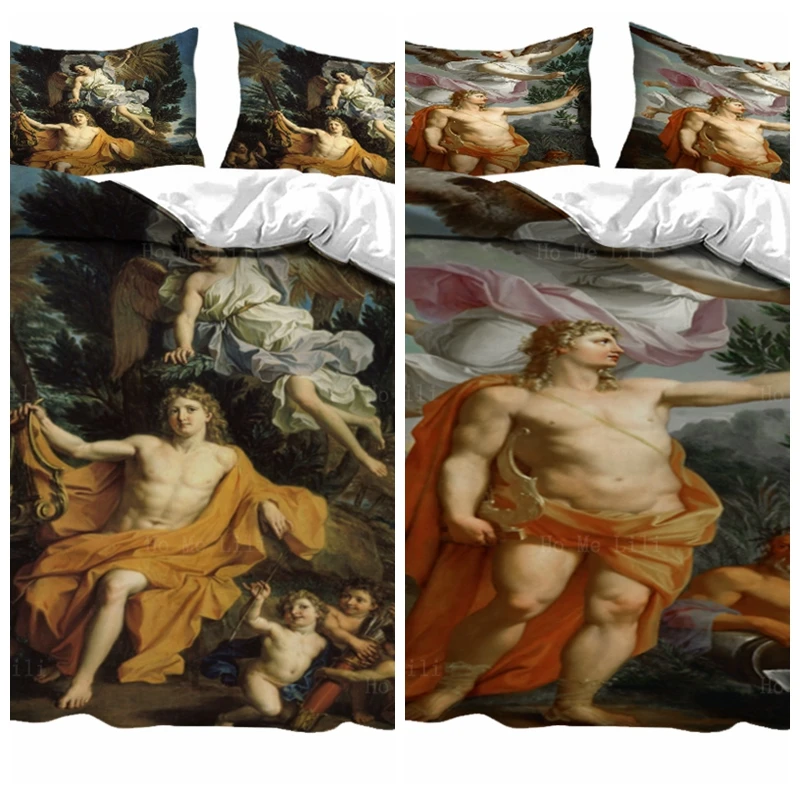 

Medieval Greek Mythology Apollo Crowned After Having Slayed Python Duvet Cover Set By Ho Me Lili Bedding Decor