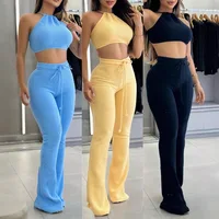 Cheyenne Knitted Suspender Casual Pant Set 1