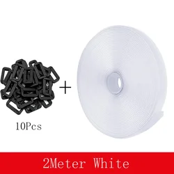 Versatile Hook and Loop Adjustable Fastening Straps with Buckles for Cable Management and Organization (2Meter White)