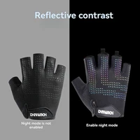 KoKossi Sports Gloves Outdoor Cycling Half Finger Anti Slip Shockproof Driving Fitness Colorful Reflective Riding Gloves Unisex 2