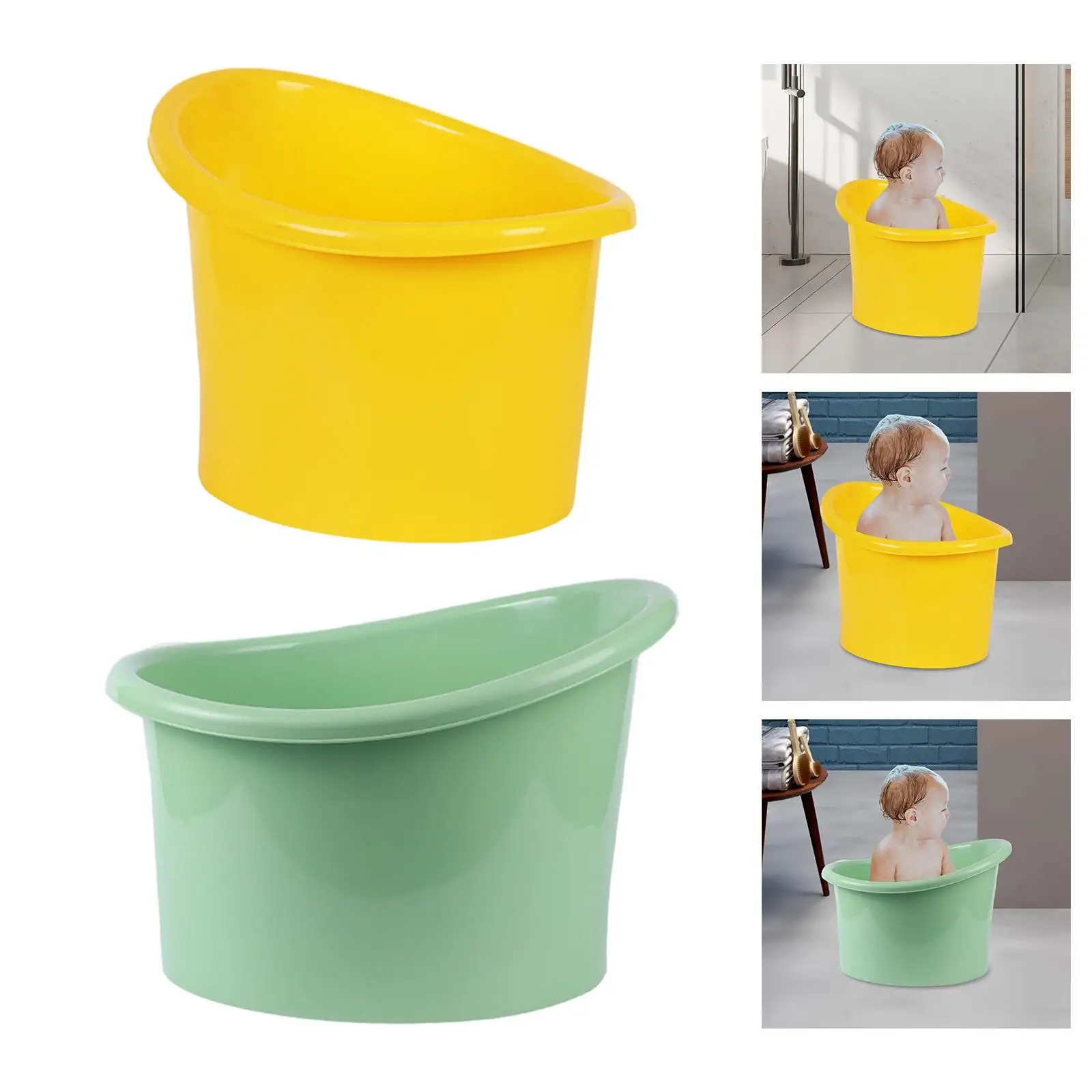 Baby Shower Bucket Tub Sitting up Comfortable Baby Bath Bucket for Ages 0-7 Years Old Boys and Girls Infants Gifts Babies