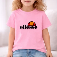 T-shirt à col rond + short pour enfants, ensemble de sport décontracté à manches courtes pour garçons et filles de 3 à 12 ans, noir, imprimé de marque à la mode 4