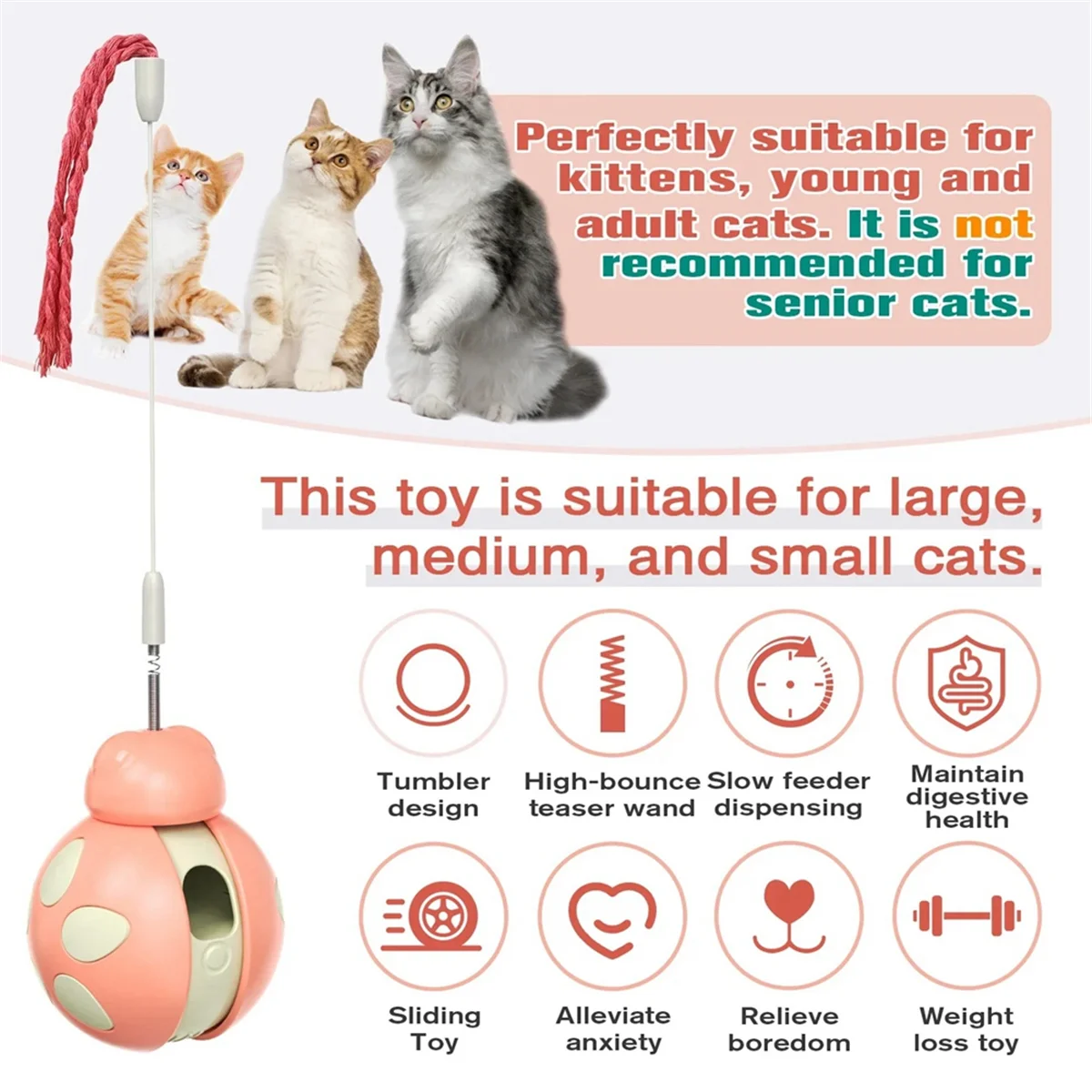 고양이 공 텀블러 대화형 교육 장난감 애완 동물 깔때기 식품 상자 CatJAS