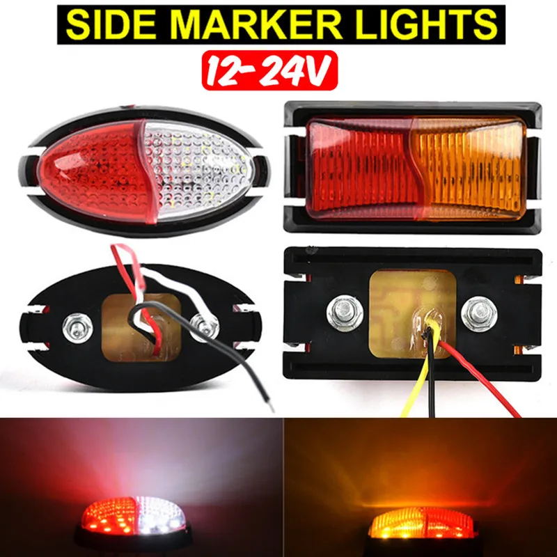 

LED Side Marker Light Red Amber/White Turn Signal Light Warning Reverse Brake Stop Lamp For Truck Bus Trailer Tractor 12V-24V