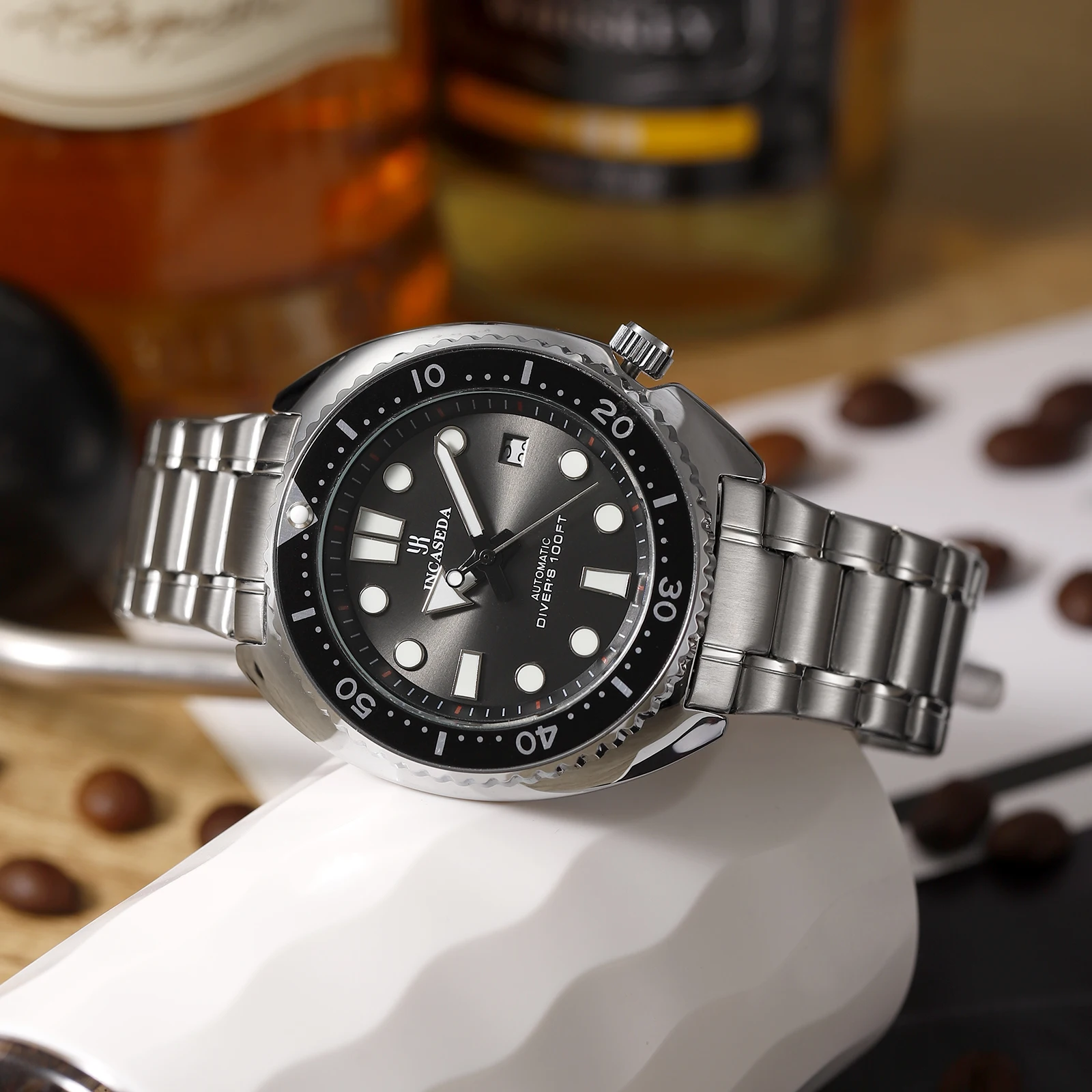 New INCASEDA top brand luxury fashion men's business watch super luminous men's automatic mechanical watch