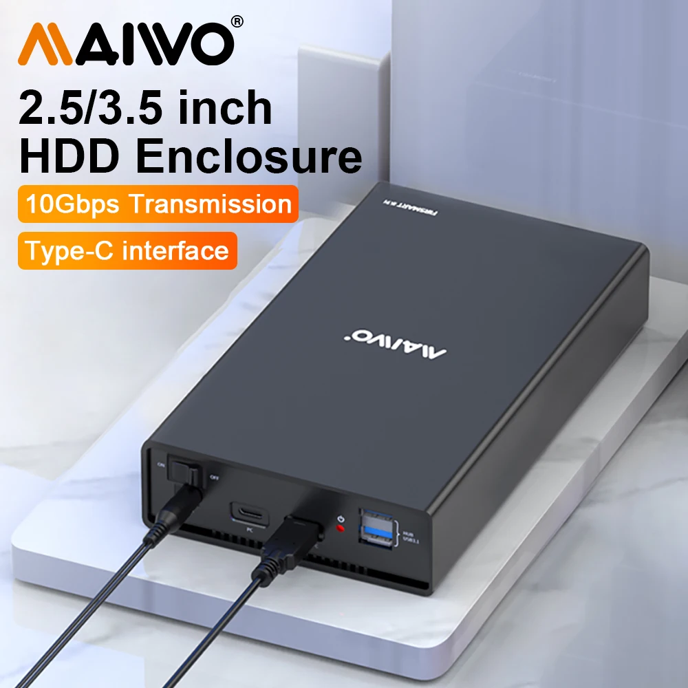 Maiwo-hdd Case para Disco Ssd Caixa Externa Gabinete de Disco Rígido Usb c 3.1 2.5 3.5 Sata para Usb 3.0