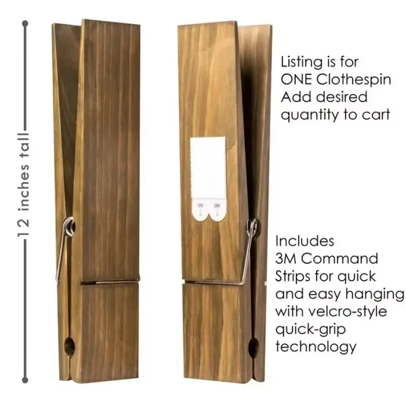 Clothespin Bathroom Towel Holder Wooden Giant Towel Clip Wall Mounted Bathroom Holder Rural Style Large Clothespin Hook towel holder windproof clothespins