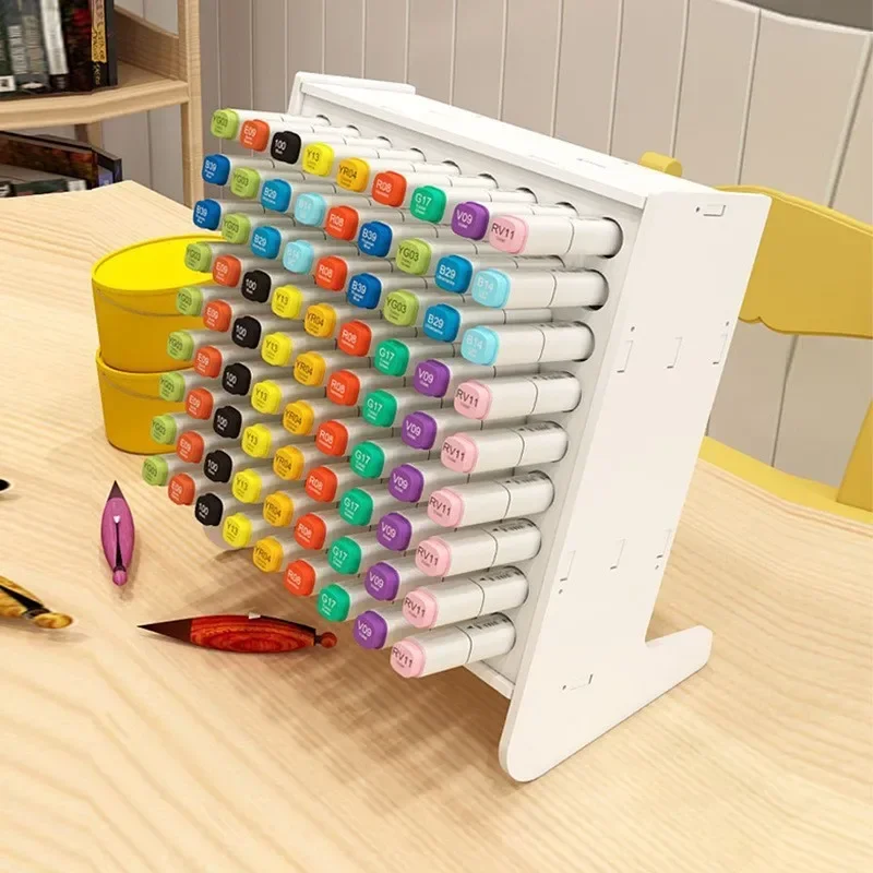 Inclined Pen Holder Storage Rack Multi-functional Pen Holder Marker Storage Box Desk Organiser