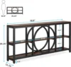 Extra Long Console Table, 70.9 inch Narrow Sofa Tables with 3 Tier Wood Storage Shelves Industrial Metal Frame for Entryway 2